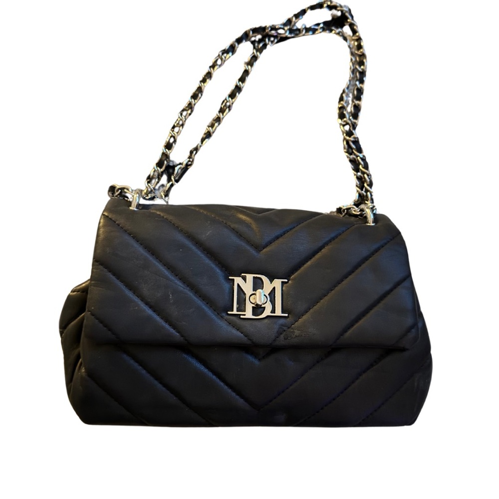 Badgley Mischka Black Quilted Chain Shoulder Bag